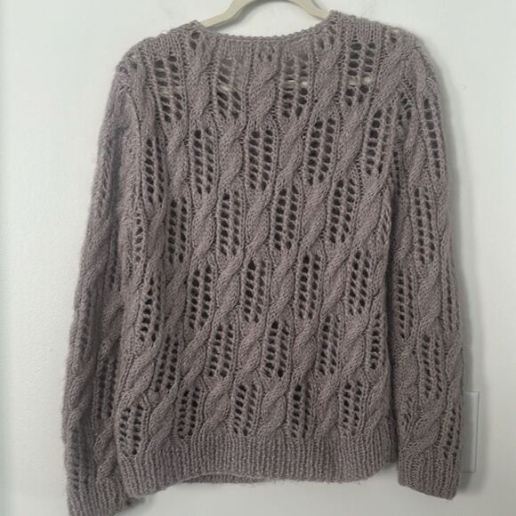 Christine Vintage Hand Knit Wool Blend Cardigan Sweater S - Picture 5 of 7